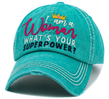 Load image into Gallery viewer, I am a Women Superpower Washed Vintage Ballcap : TUQ