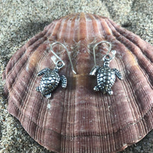 Load image into Gallery viewer, Sliver Sea Turtle Dangle Earrings