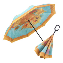 Load image into Gallery viewer, RainCaper - RainCaper van Gogh Sunflowers Reverse Umbrella