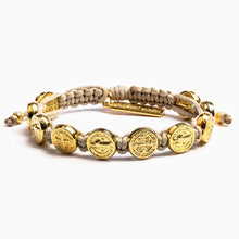 Load image into Gallery viewer, Benedictine Blessing Bracelet - Gold Medals