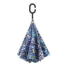 Load image into Gallery viewer, RAINCAPER TIFFANY CLEMATIS REVERSE UMBRELLA