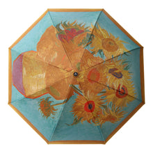 Load image into Gallery viewer, RainCaper - RainCaper van Gogh Sunflowers Reverse Umbrella