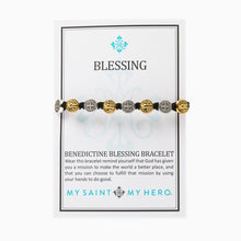 Load image into Gallery viewer, Benedictine Blessing Bracelet - Mixed Medals Tan