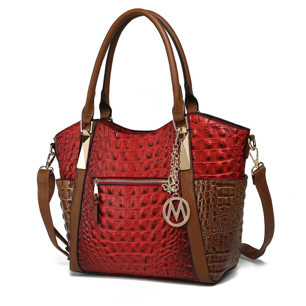 MKF Janise women's Tote handbag by Mia K: Red Combo