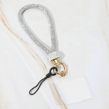 Load image into Gallery viewer, Bling Studded Phone Strap Keychain / Bag Charm: Clear,Gold
