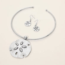 Load image into Gallery viewer, Brushed Metal Sand Dollar Pendant Choker Necklace
