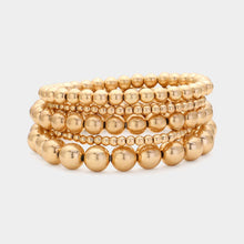 Load image into Gallery viewer, 5PCS - Metal Ball Beaded Stretch Bracelets
: Gold
