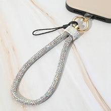 Load image into Gallery viewer, Bling Studded Phone Strap Keychain / Bag Charm: Clear,Gold
