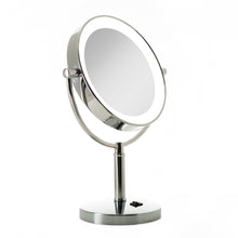 Load image into Gallery viewer, Laguna Lighted Makeup Mirror with Magnification: Chrome / Round / 5X/1X
