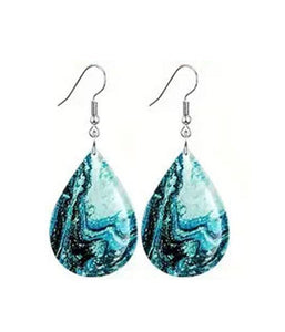 summer theme acrylic teardrop earring - ocean