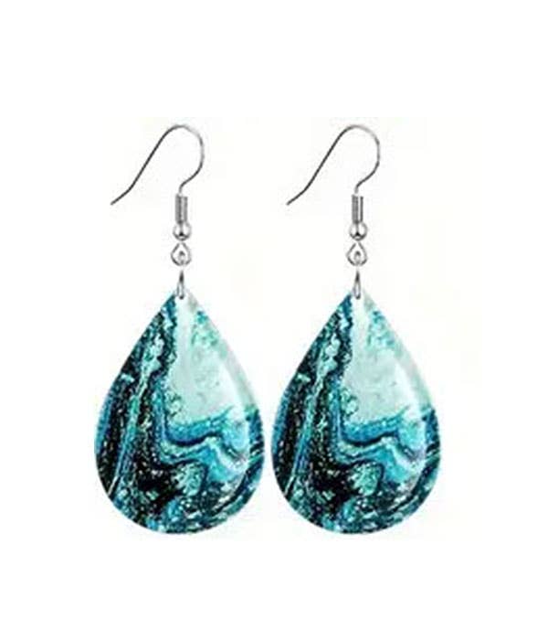 summer theme acrylic teardrop earring - ocean