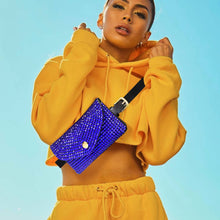 Load image into Gallery viewer, Bling Envelope Belt Bag / Crossbody Bag: Blue
