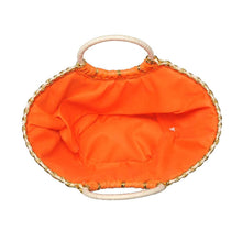 Load image into Gallery viewer, Carmen Straw Summer Beach Top Handle Tote: Orange Multi
