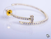 Load image into Gallery viewer, Gold &amp; Crystal Nail Hoops
