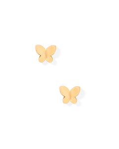 Screwback Stud Earrings - Billie Butterfly - Gold