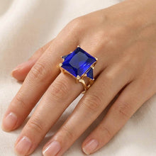 Load image into Gallery viewer, Rectangle Crystal Stretch Ring: Fuchsia
