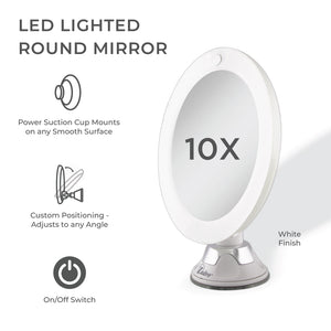 Zadro, Inc. - Swivel Cordless Power Suction 10X Magnification, White