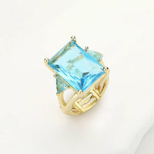Load image into Gallery viewer, Rectangle Crystal Stretch Ring: Red
