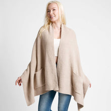 Load image into Gallery viewer, Open Front Pocketed Shawl Cardigan: Charcoal
