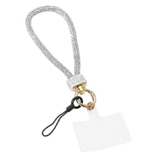 Load image into Gallery viewer, Bling Studded Phone Strap Keychain / Bag Charm: Clear,Gold
