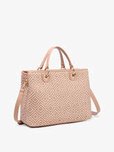 Load image into Gallery viewer, Nancy Woven Diamond Tote: Off White
