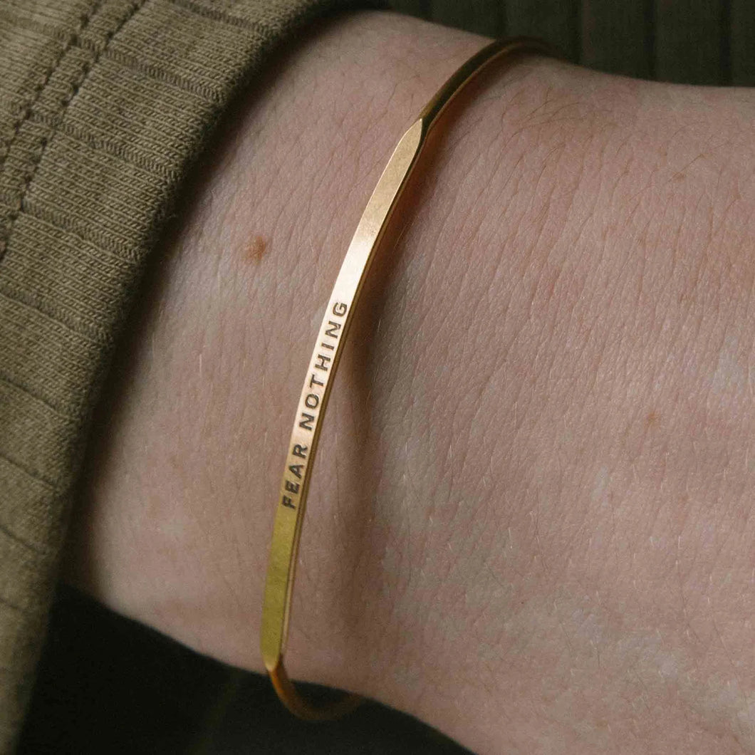 Fear Nothing Bangle Antique Gold