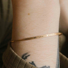 Load image into Gallery viewer, Go Forward Bravely Bangle Antique Gold
