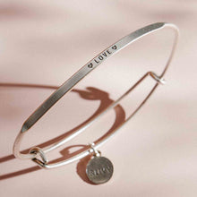 Load image into Gallery viewer, Love (Hearts) Bangle Antique Silver
