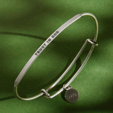 Load image into Gallery viewer, Trust In God Bangle Antique Silver
