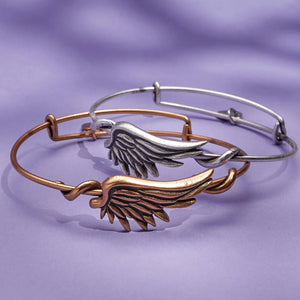 Angel Wing Expandable Bangle Antique Gold