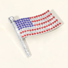 Load image into Gallery viewer, Rhinestone Embellished American USA Flag Pin Brooch
