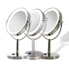 Load image into Gallery viewer, Laguna Lighted Makeup Mirror with Magnification: Chrome / Round / 5X/1X
