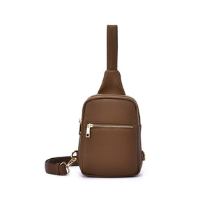 Justine 2 Compartment Sling Bag: Mocha