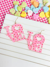 Load image into Gallery viewer, Mini Heart &#39;Love&#39; Dangle Earrings
