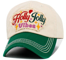 Load image into Gallery viewer, Holly Jolly Vibes Vintage Ballcap: NAT-KGN

