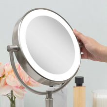 Load image into Gallery viewer, Laguna Lighted Makeup Mirror with Magnification: Chrome / Round / 5X/1X
