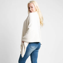 Load image into Gallery viewer, Open Front Pocketed Shawl Cardigan: Ivory
