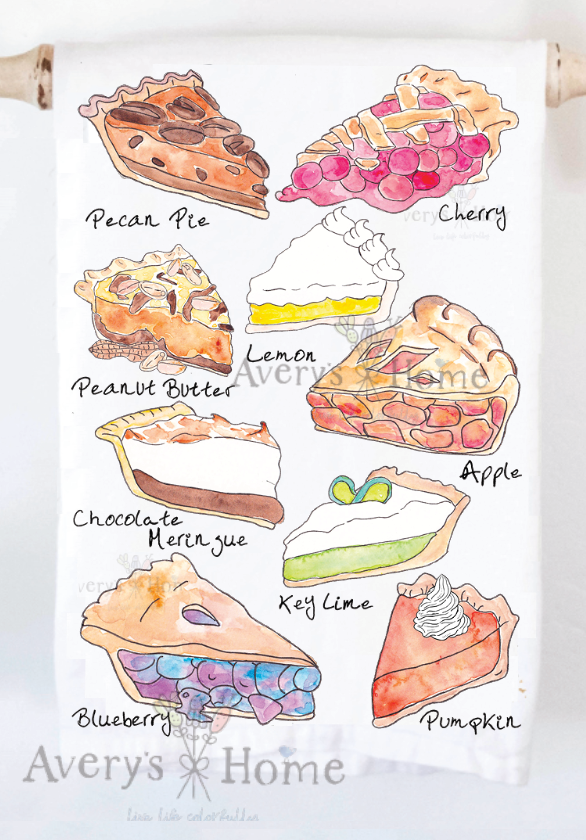 Favorite Apple Chocolate Key Lime Pie Tea Towel