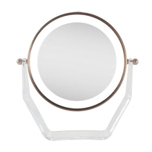 Load image into Gallery viewer, Lighted Makeup Mirror with Magnification &amp; Swivel: Chrome / Round / 8X/1X
