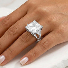 Load image into Gallery viewer, Rectangle Crystal Stretch Ring: Blue
