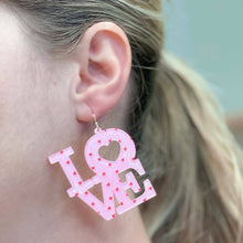 Load image into Gallery viewer, Mini Heart &#39;Love&#39; Dangle Earrings
