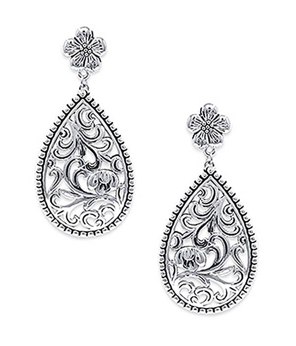Metal tear earring