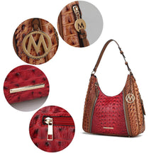 Load image into Gallery viewer, Becket Faux Crocodile Embossed Hobo Shoulder by Mia K: Grey
