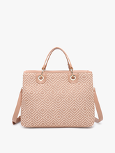 Load image into Gallery viewer, Nancy Woven Diamond Tote: Off White
