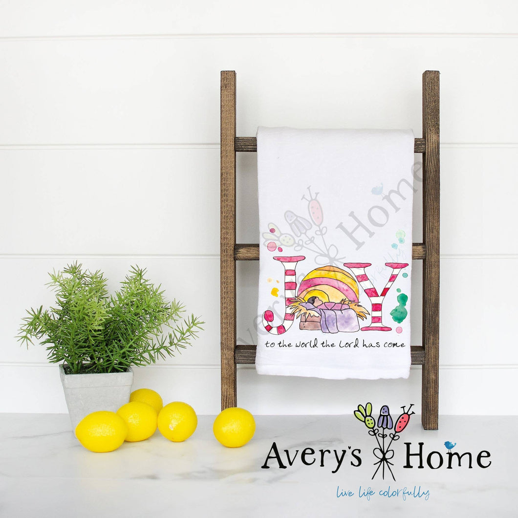 Joy In the Christmas Season Holiday Tea Towel