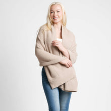 Load image into Gallery viewer, Open Front Pocketed Shawl Cardigan: Navy
