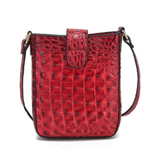 Load image into Gallery viewer, Avery Faux Crocodile Embossed Crossbody by Mia K: Brown
