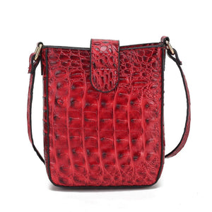 Avery Faux Crocodile Embossed Crossbody by Mia K: Brown