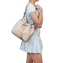 Load image into Gallery viewer, Ashby Drawstring Bucket Bag with Pouch: Latte
