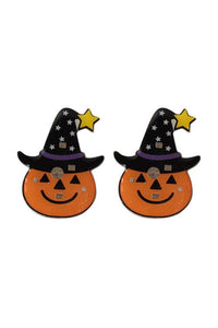 LED Light Up Halloween Pumpkin Earrings